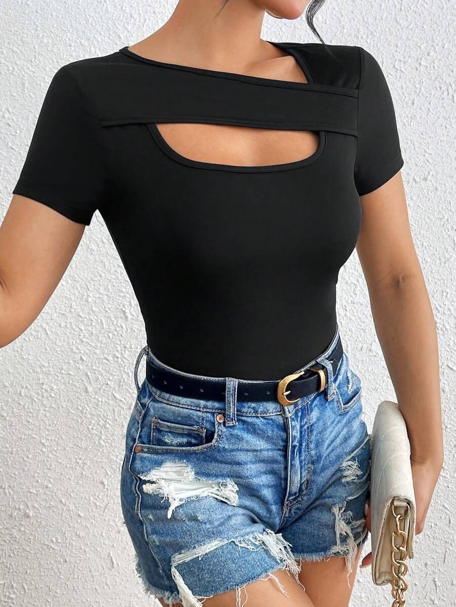 Shirt met asymmetrische halslijn M *