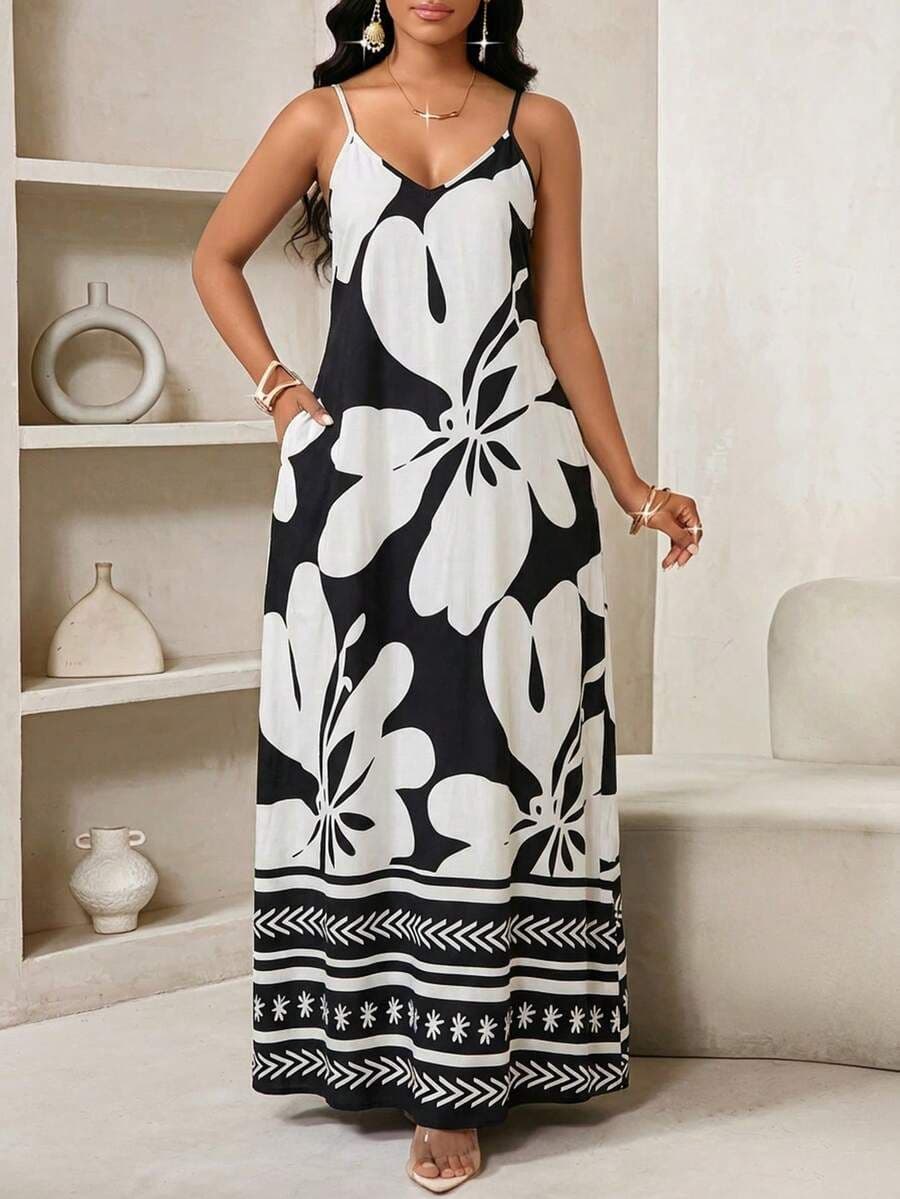 Casual bloemenprintjurk M *