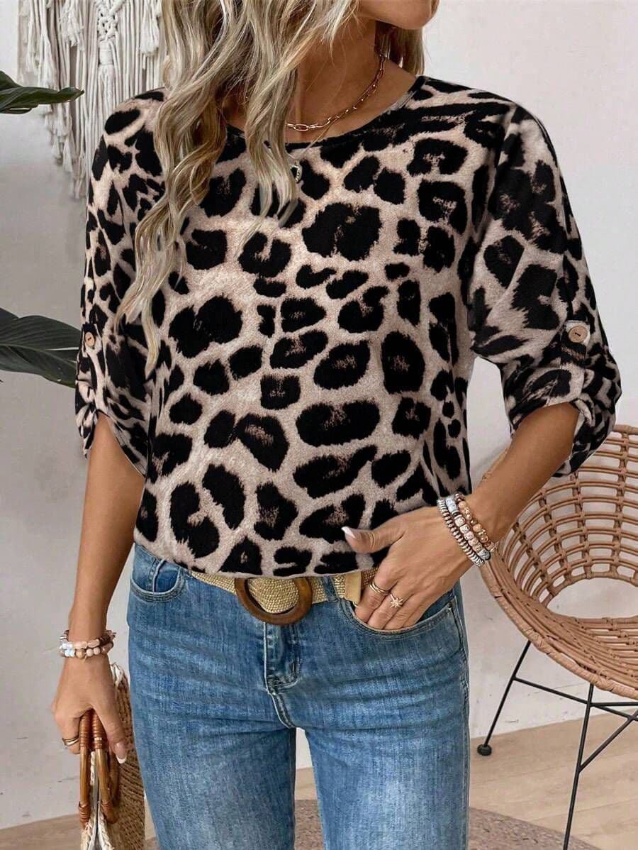 Casual overhemd met luipaardprint M