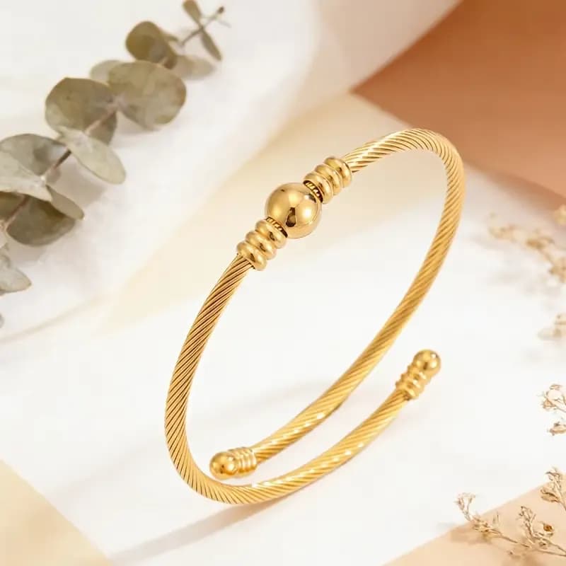 Roestvrijstalen open armband ·