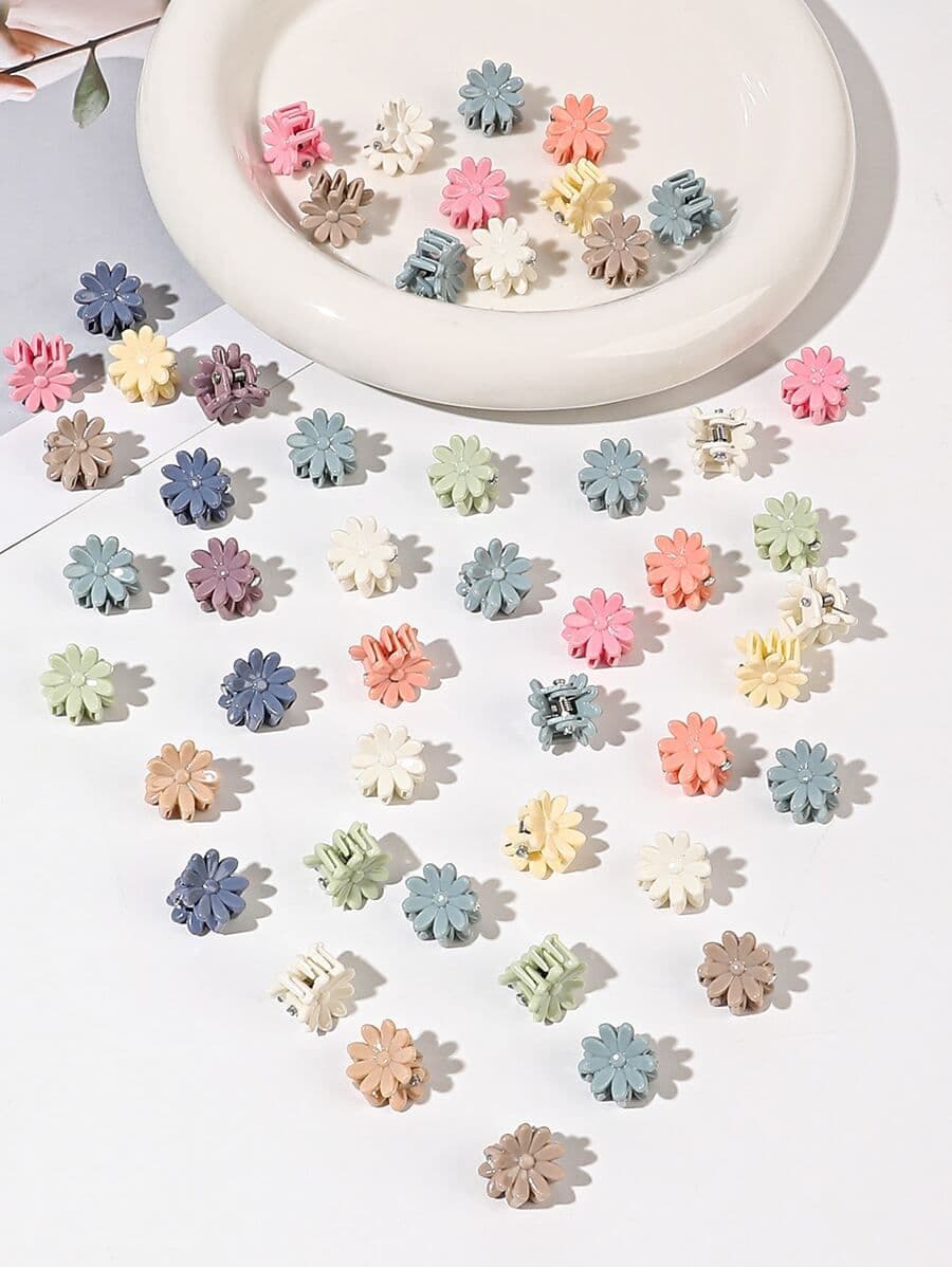 50 stks mini willekeurige kleur macaron madeliefjevormige