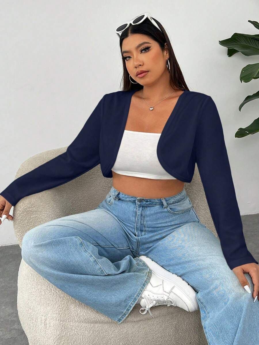 Casual marineblauw  jas 0XL