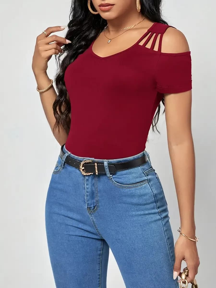 Off-shoulder t-shirt M *