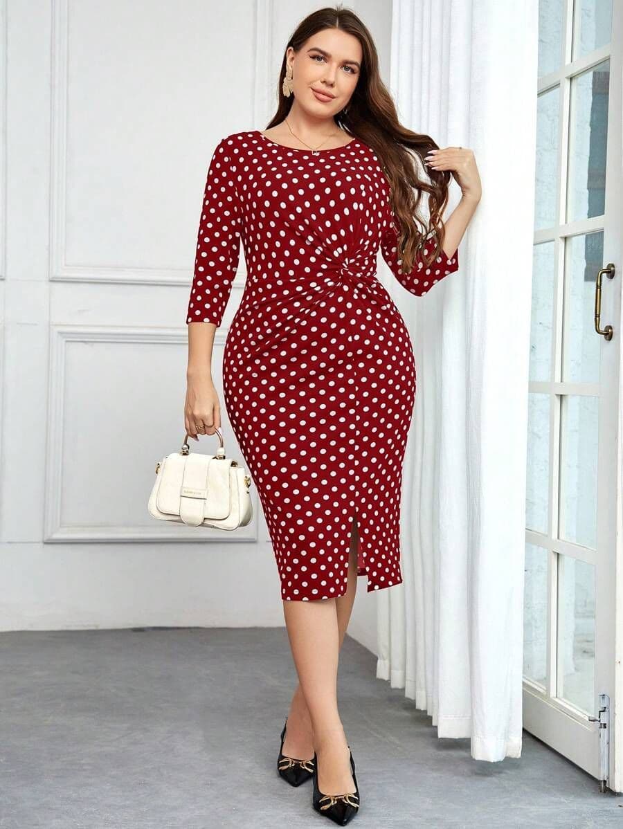 Elegante plus-size polka dot 0XL *