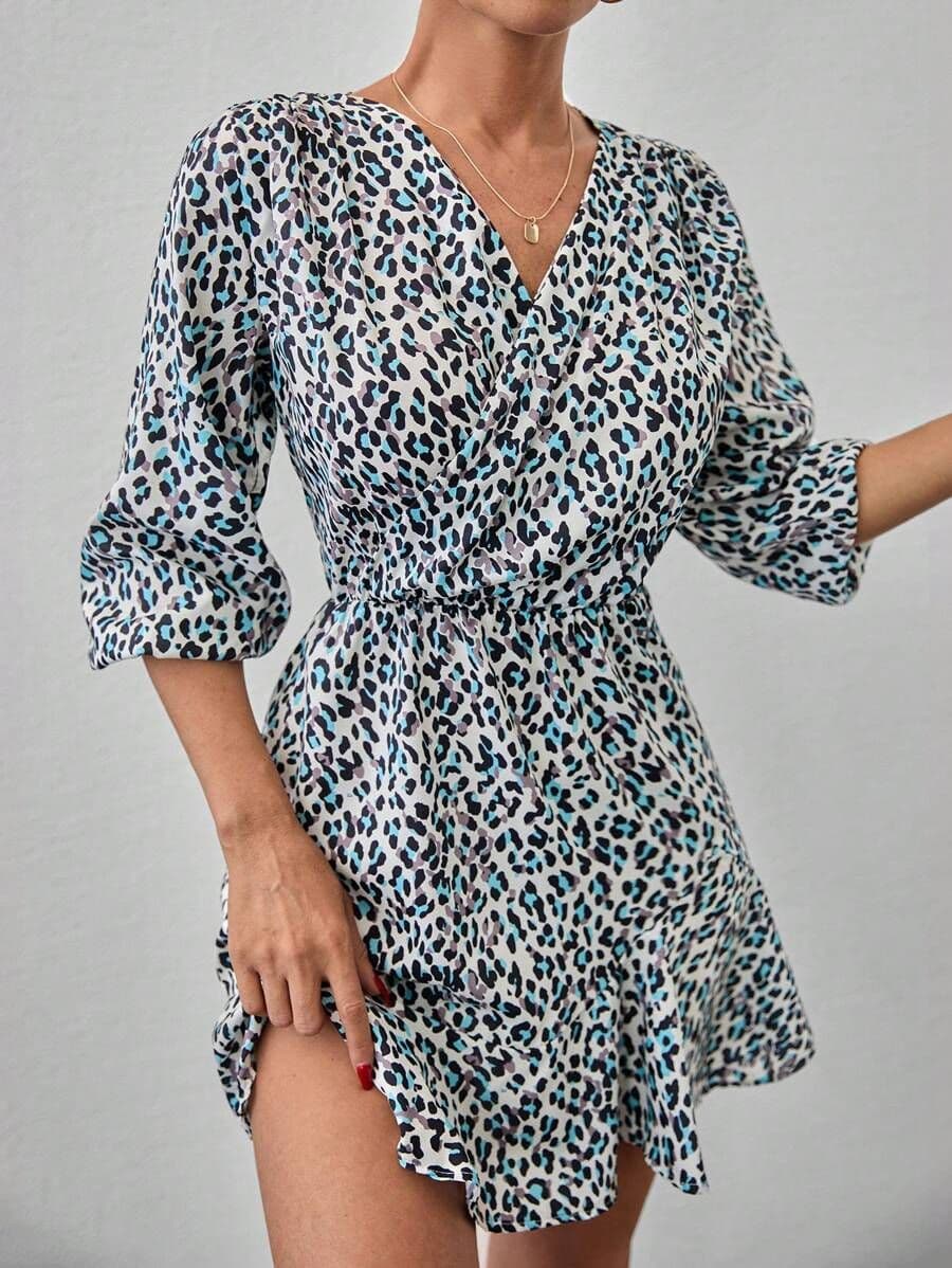 Jurk met luipaardprint S