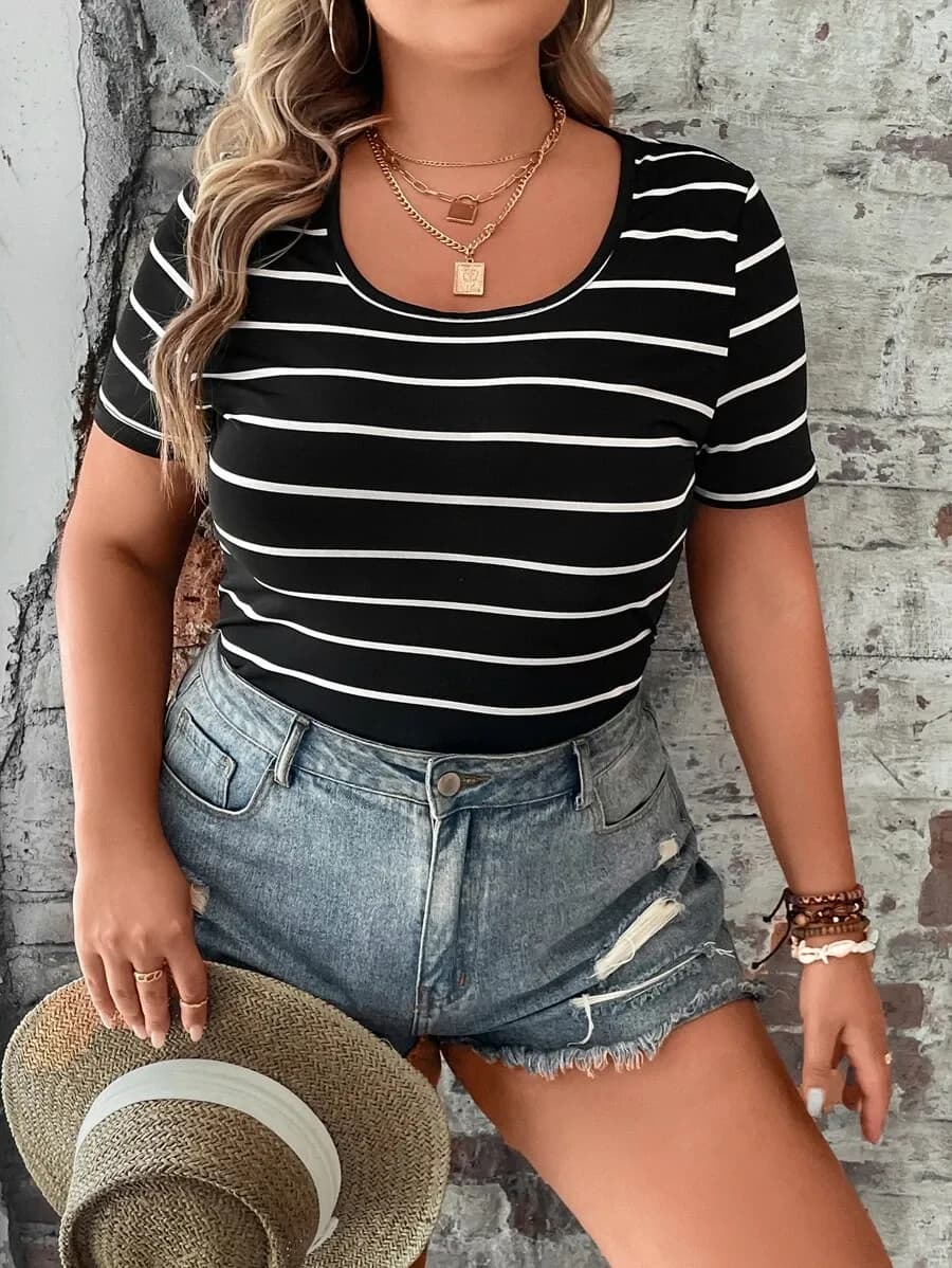 Shirt met gestreepte print 0XL