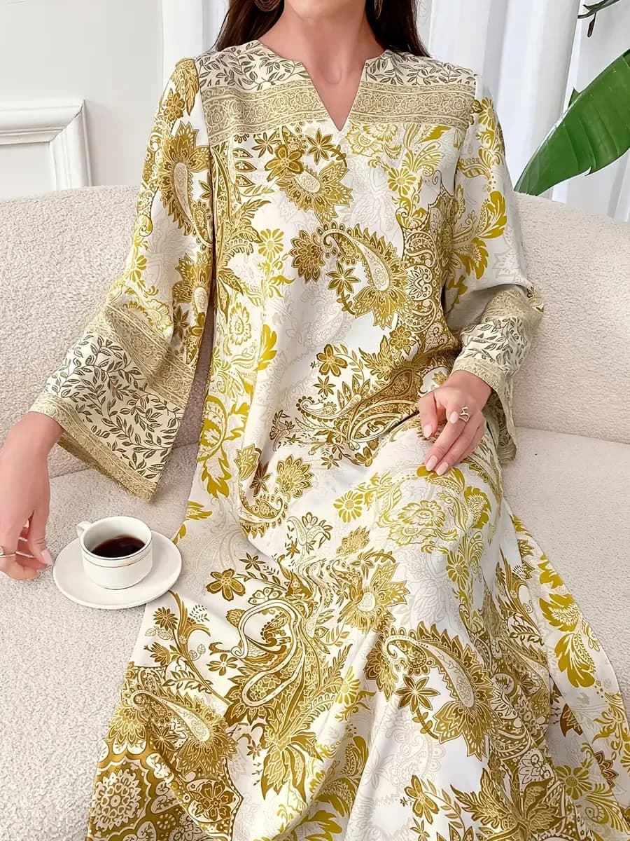 Elegante kaftanjurk voor dames tribalprint XXl