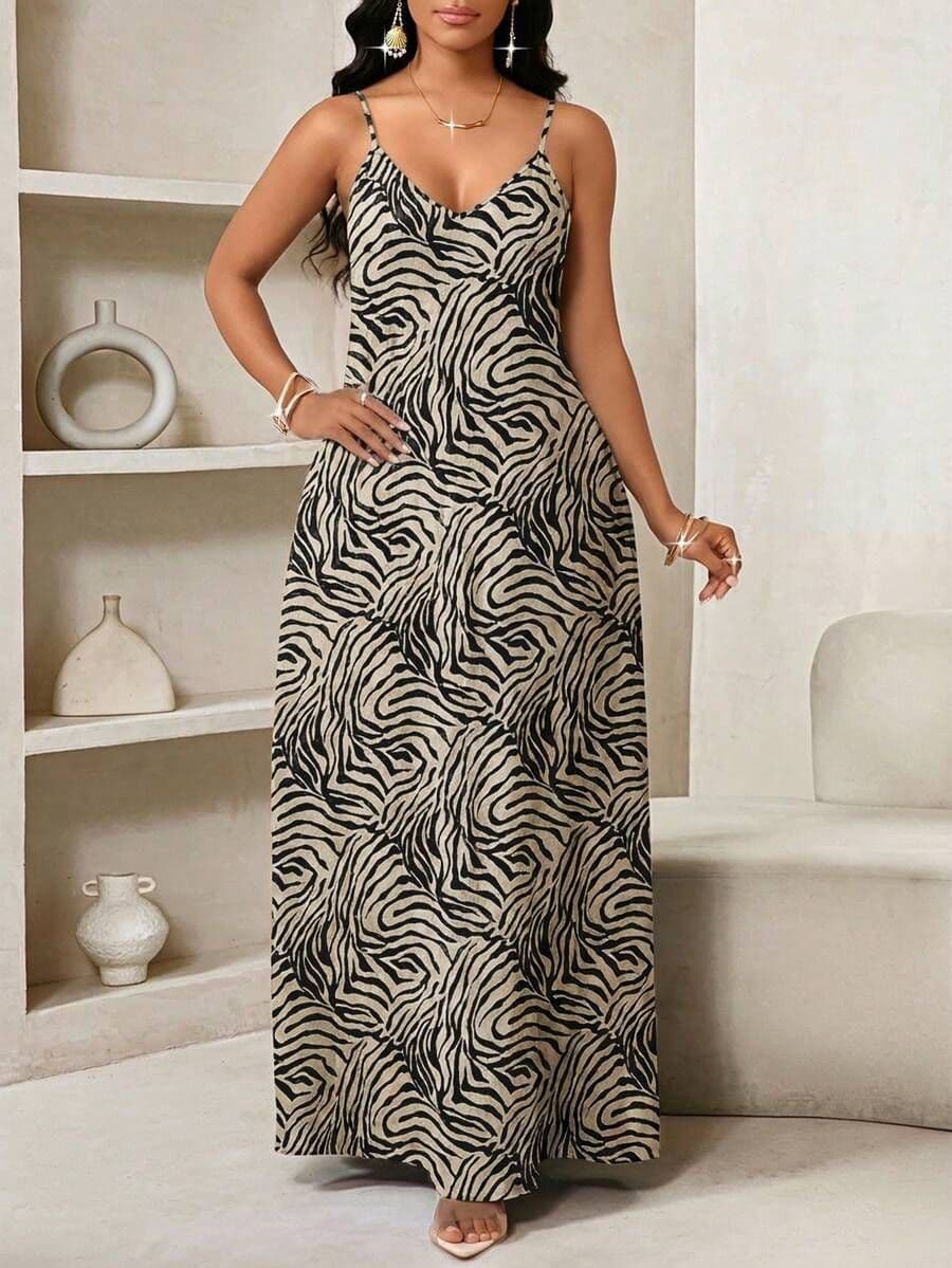 Casual mouwenloos allover print 0XL *
