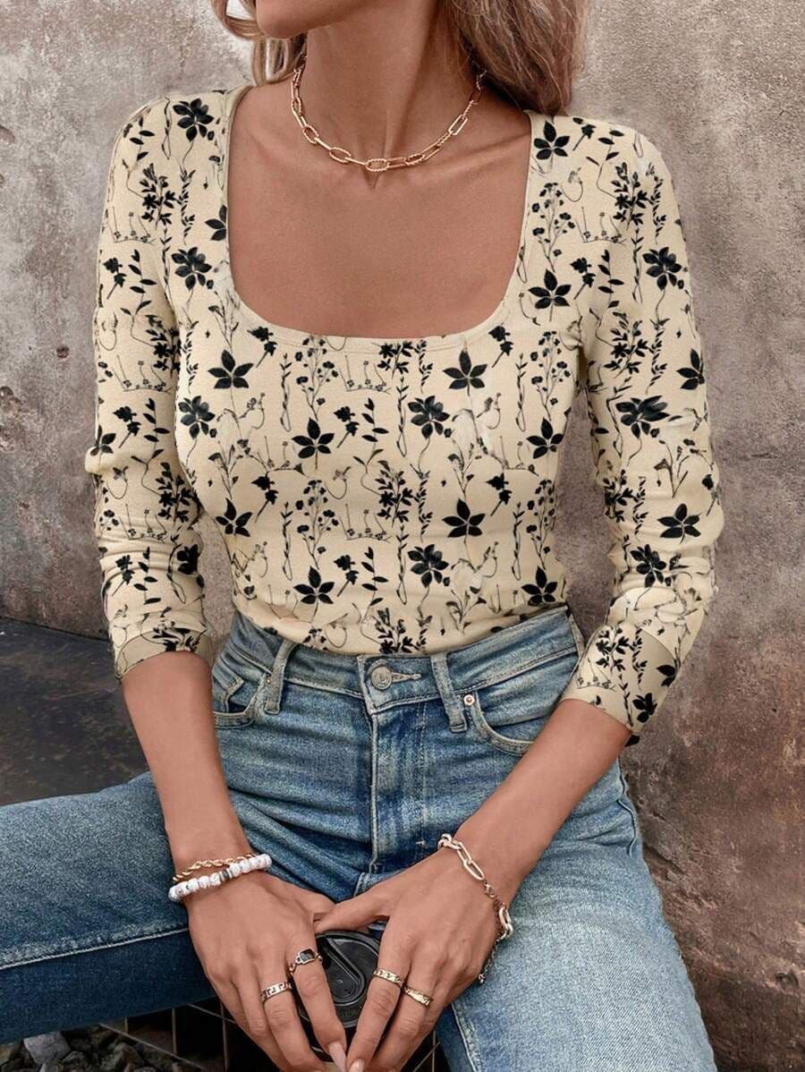 Bloemenprint t-shirt M 
